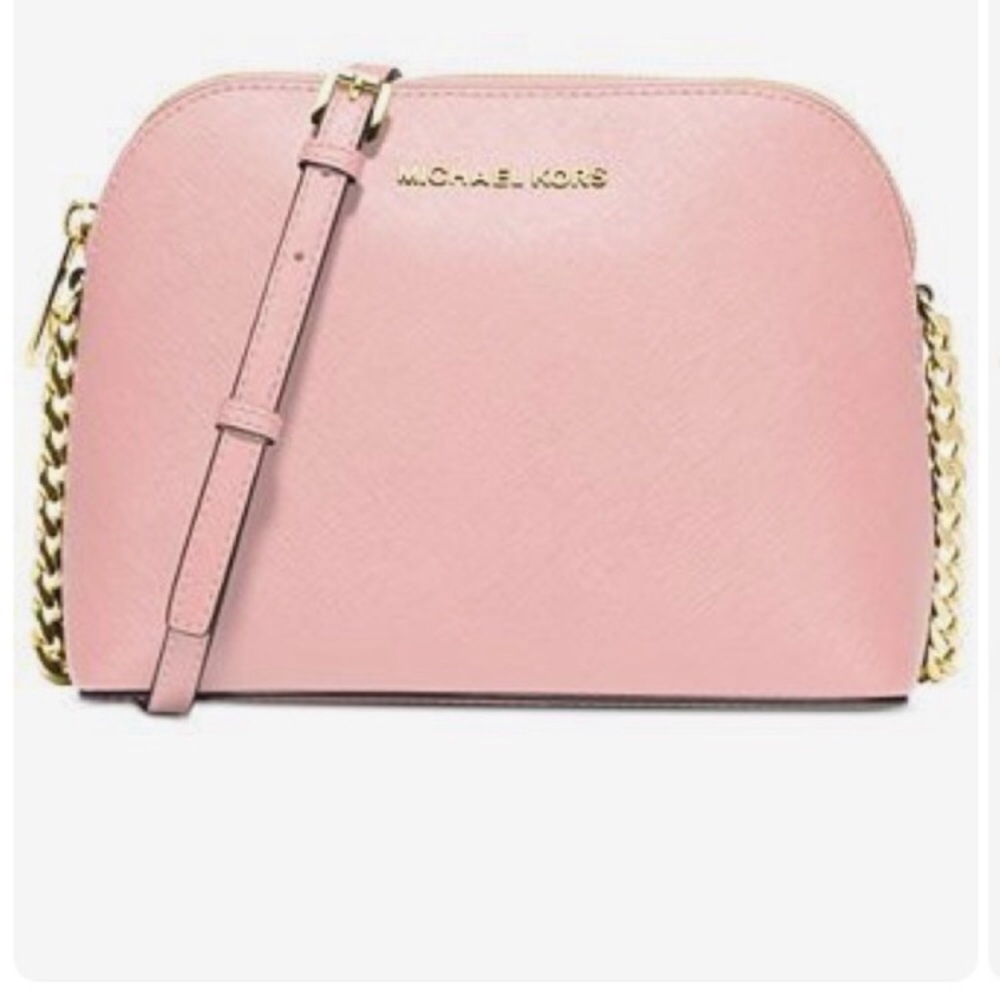 Michael Kors Cindy Pink Large Dome Cross Body Bag